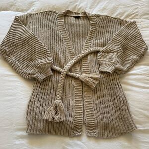 Who What Wear Taupe Knit Cardigan